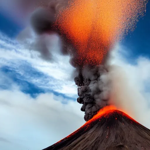 Prompt: a close up photograph of a volcanic eruption, nature photography, award winning photo