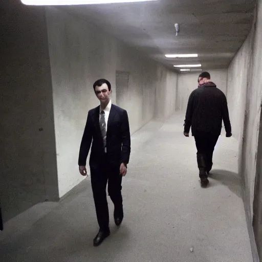 Prompt: nathan fielder walking around dante's inferno