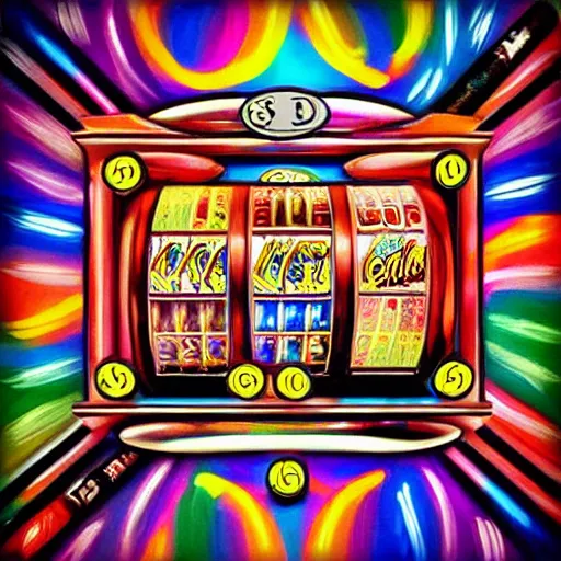 Prompt: “gambling casino, wine bottles, cigarettes Lisa Frank style art”