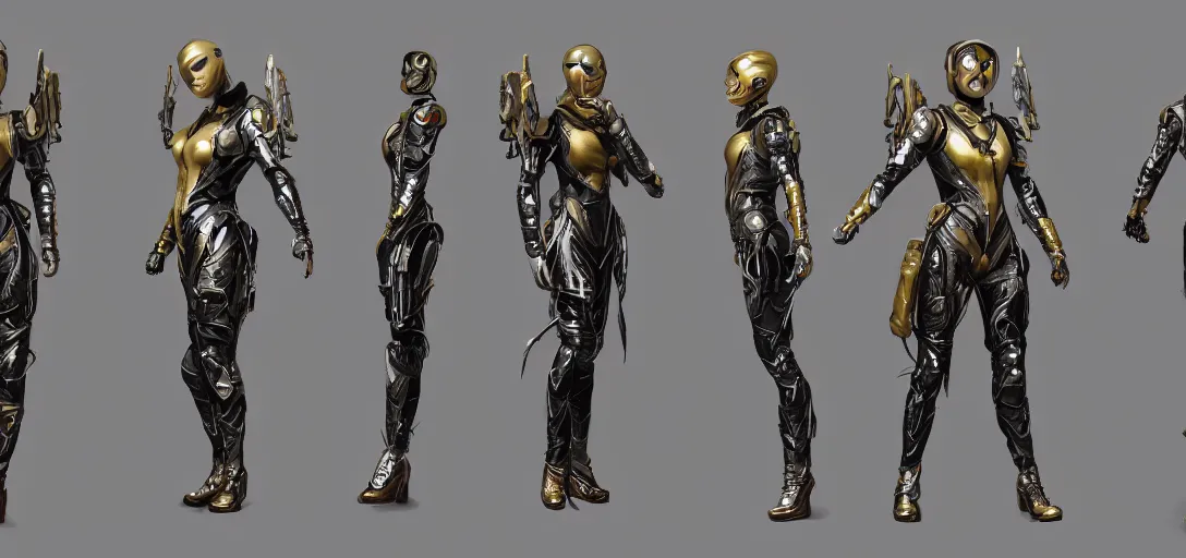 Image similar to character sheet concept art of female special forces superhero from destiny 2, hooded opalescent diaphanous robe with intricate gold inlay, gypsy, face paint, ferrofluid armor, realistic, hyperrealistic, photographic, costume, wlop, dan mumford, greg rutkowski, high detail, octane render, alexander mcqueen, james gurney, photo, 8 k, intricate