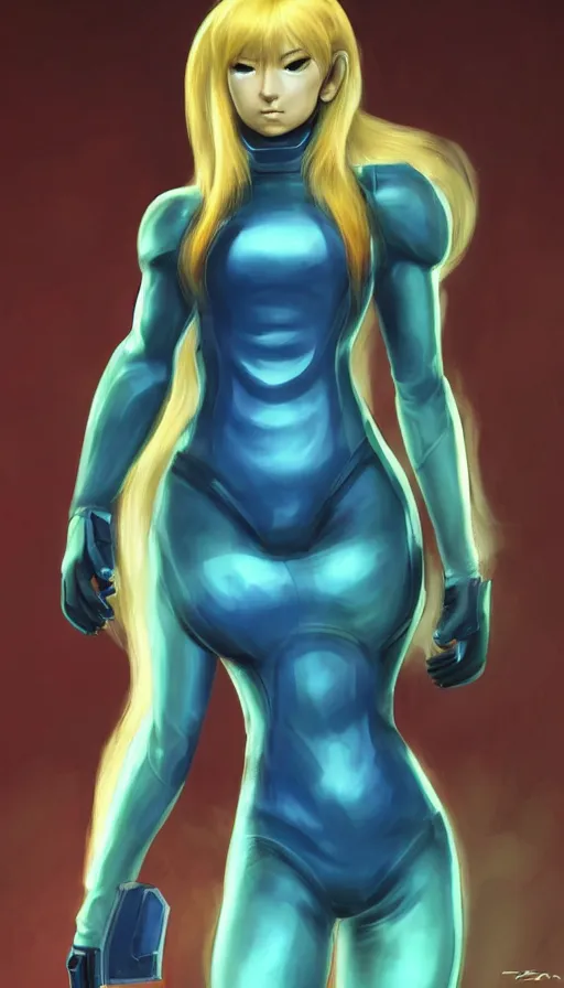 Prompt: frontal portrait of zero suit samus by francisco!! goya!!, art by francisco goya and peter paul rubens, very dark!!! colors, sharp focus, artstation, dramatic lighting, 4 k, high quality