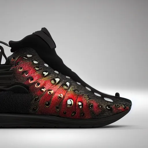Prompt: turbo-futuristic high-detailed sneakers designed by Ilya Repin