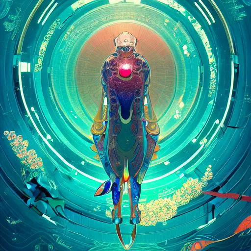 Image similar to a beautiful hyperdetailed character design 4 k wallpaper illustration of a cute dolphin, victo ngai cyberpunk style, from china, style of studio ghibli, makoto shinkai, raphael lacoste, louis comfort tiffany, artgerm, james jean, ross tran, chinese style