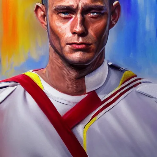 Image similar to realistic Portrait painting of Forrest Gump as a Power Ranger, made by Michaelangelo, physical painting, Sharp focus,digital art, bright colors,fine art, trending on Artstation, unreal engine.