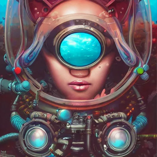Image similar to lofi underwater biopunk artstation portrait, Pixar style, by Tristan Eaton Stanley Artgerm and Tom Bagshaw.