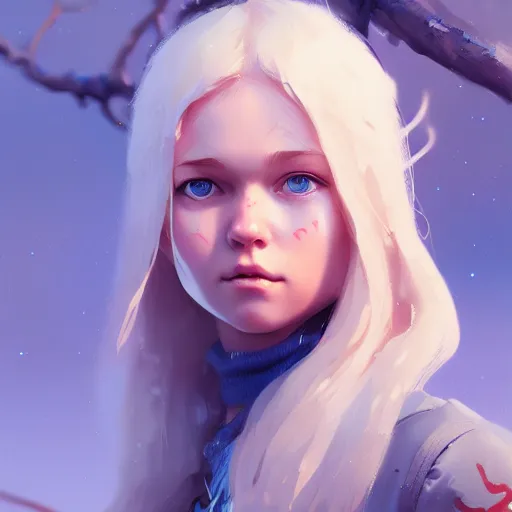 Prompt: Incredibly cute nordic girl, blonde hair, blue eyes by Nuri iyem, James gurney, James Jean, Greg Rutkowski, highly detailed, trending on artstation, artstationHD, artstationHQ, 4k, 8k