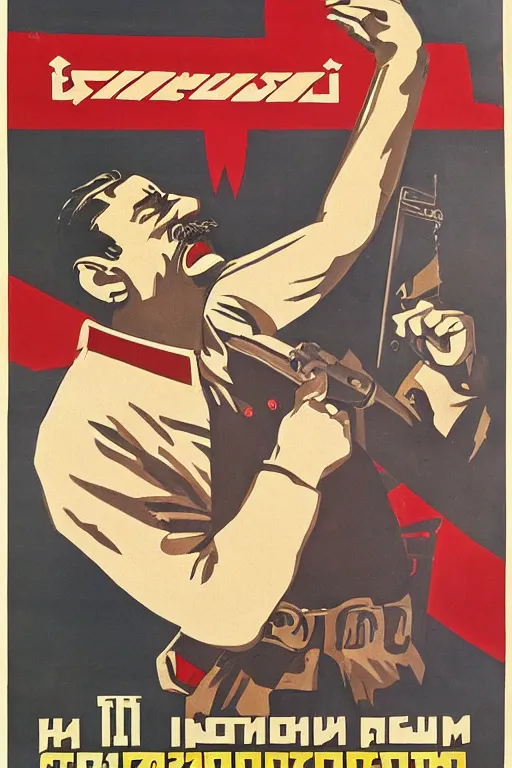 Image similar to Soviet propaganda poster with Stalin calling on the world community to fight against Nazism, Ultra Detailed, soviet realism