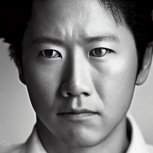 Image similar to portrait of sasuke wearing a suit, by annie leibovitz, sharp detail, studio lighting, black background, serious