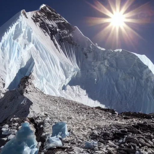 Image similar to hand from adams family climbing everest during golden hour.