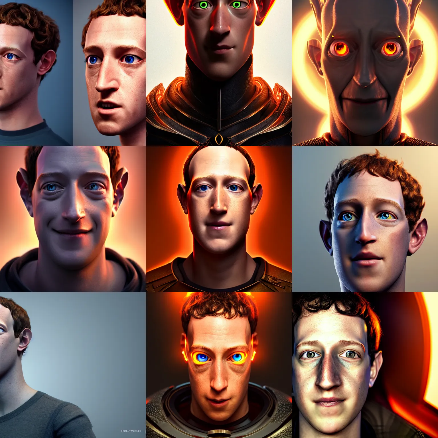 Prompt: a full character portrait of marc zuckerberg as the eye of sauron, the pixar adaptation, with same hairstyle, hyper detailed, digital art, trending in artstation, cinematic lighting, studio quality, smooth render, unreal engine 5 rendered, octane rendered