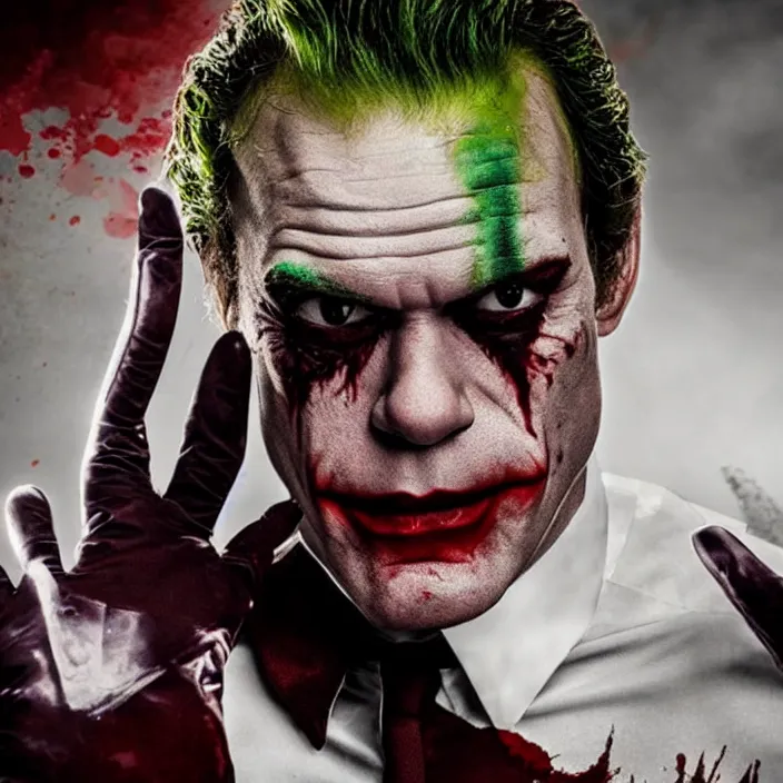 Prompt: dexter morgan as the joker, 8 k, movie still