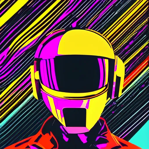 Image similar to daft punk concert in 1 bit art style