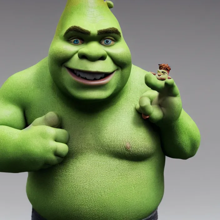 Image similar to Shrek, a GOODSMILE figure of Shrek, figurine, detailed product photo,