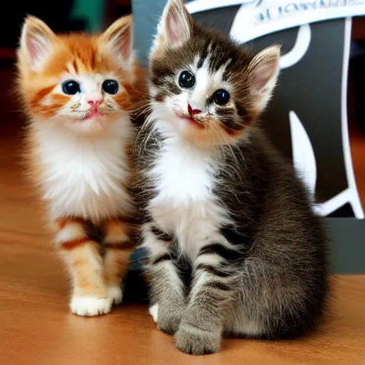 Image similar to first prize winner cute kittens at cute kitten championship displaying their cuteness