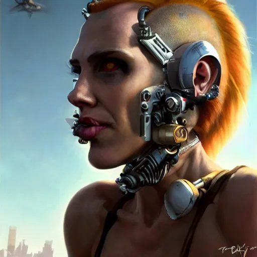 Image similar to tank girl, highly detailed, half human, half cyborg, power implants, full body transmogrify, low camera angle, point of view looking up from below, beautiful, mesmerising, look of desire, loving stare, battle action shot, digital painting, trending on artstation, concept art, 4 k, sharp focus, illustration, art by greg rutkowski