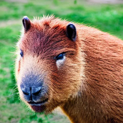 Image similar to a high quality photo of an antropomorphic capybara wearing a suit, 8k, digital art