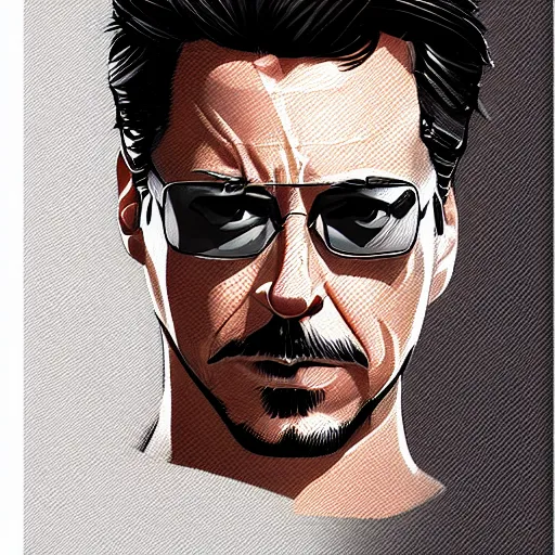 Prompt: concept art of tony stark, vector art, by cristiano siqueira, grzegorz domaradzki, brush hard, highly detailed, artstation, high quality