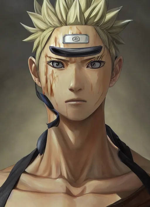 Uma pintura digital profissional da pele verde-oliva do naruto