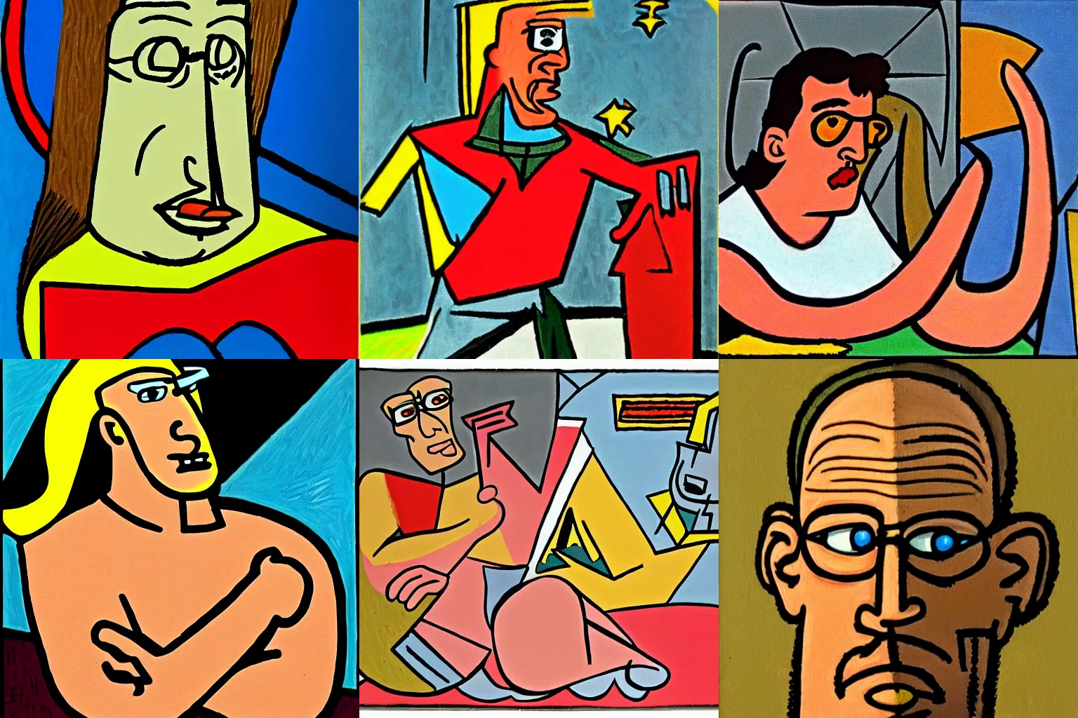 Prompt: kirk van Houten by Picasso