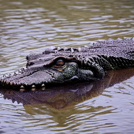 Image similar to photo of a crocodile as a human