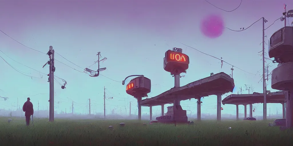 Image similar to digital painting by Simon Stalenhag