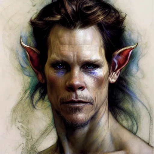 Image similar to highly detailed portrait of a poor thief in the form of a beautiful male elf, d & d. art by donato giancola, eugene delacroix, ruan jia, carl larsson, peter mohrbacher. trending on artstation, intricate details, energetic composition, concept art, illustration, elegant art, global illuminaition, face of kevin bacon