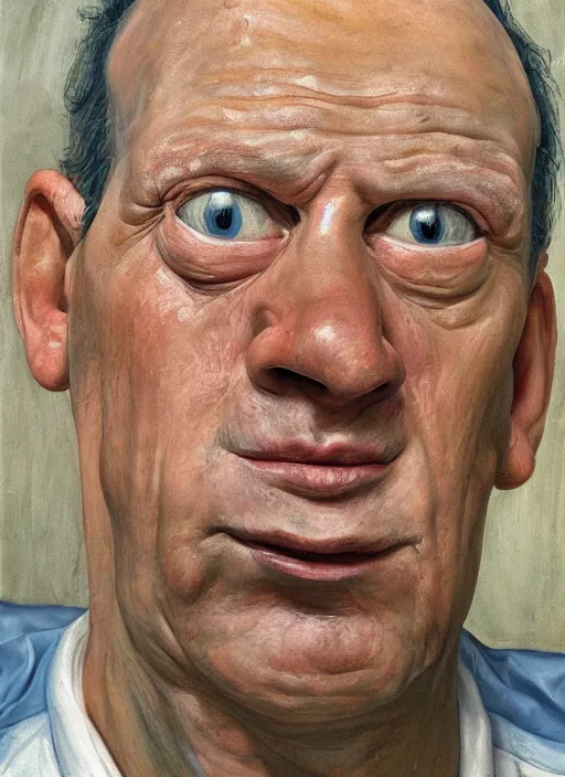 Prompt: Real life Homer Simpson, painted by Lucian Freud, highly detailed, 8k