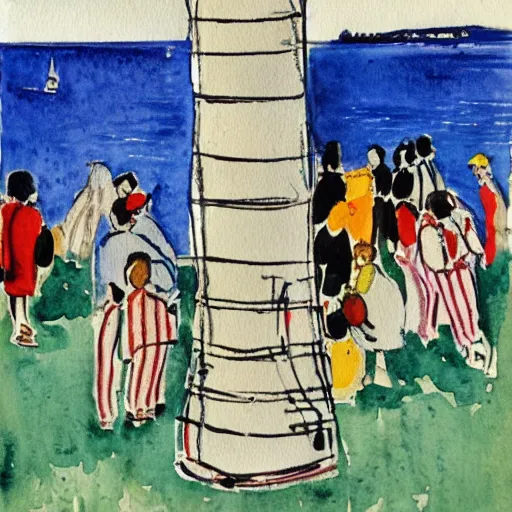 Image similar to a watercolor painting of where's wally, by matisse