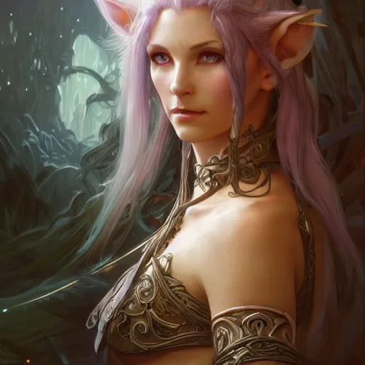 Image similar to world of warcraft elven druid, fantasy, man, intricate, elegant, highly detailed, digital painting, artstation, concept art, wallpaper, smooth, sharp focus, illustration, art by artgerm and greg rutkowski and alphonse mucha