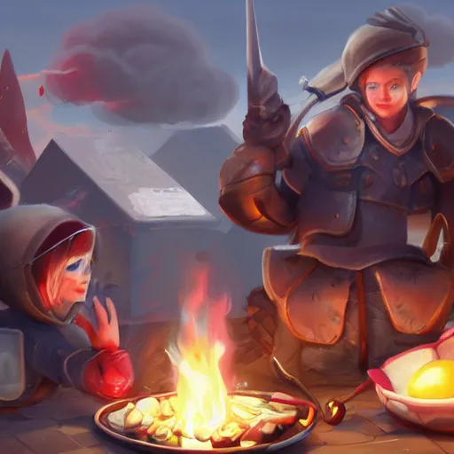 Image similar to cook, mobile game art, artstation