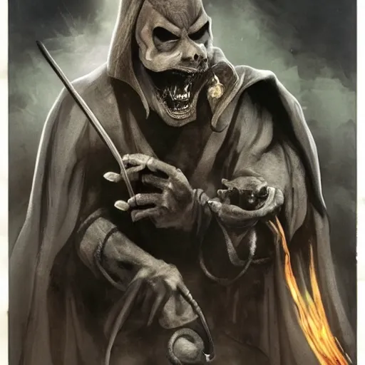 Image similar to a photo of master splinter as the grim reaper