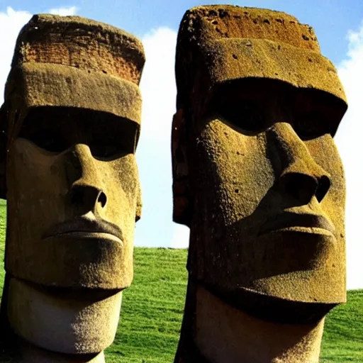 Image similar to extreme giga Chad face Easter island head