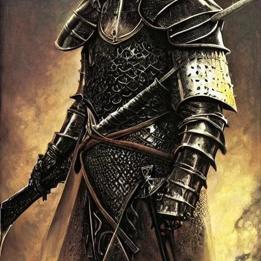 Image similar to dark souls knight as fantasy knight, realistic closeup portrait art by norman rockwell and donato giancola and greg rutkowski, symmetry!!