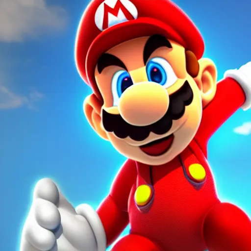 Image similar to 3d render of Mario, 4k, octane render
