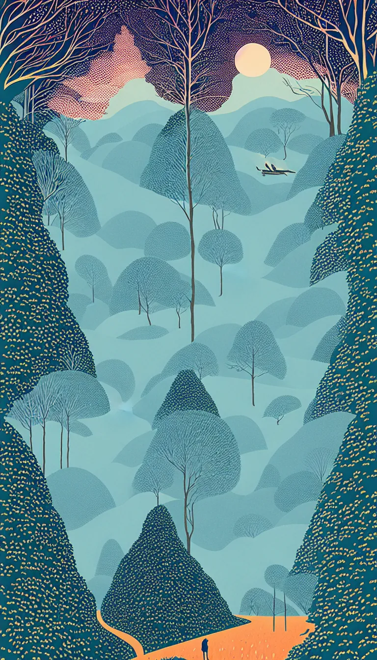 Prompt: olympic national park by victo ngai