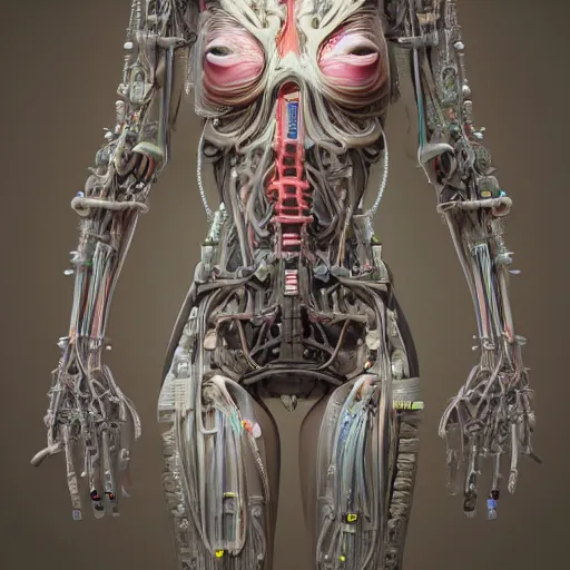 Prompt: biopunk cyborg awakening highly detailed anatomy in the style of beeple, award winning, cg society, unreal engine, photorealistic, hyperrealism, intricate