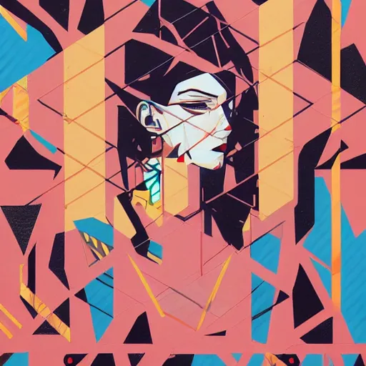 Prompt: YSL x Dior x Ashura Profile Picture by Sachin Teng, asymmetrical, Organic Painting , Matte Painting, geometric shapes, hard edges, graffiti, street art,:2 by Sachin Teng:4