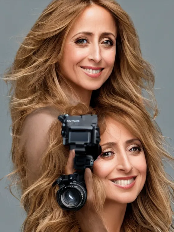 Image similar to 4K HD, high detail photograph, shot with Sigma f/ 4.2 , 250 mm sharp lens, shallow depth of field : (subject= Lara Fabian + subject detail= accurate body features, consistent, high detailed light refraction , high level texture render)