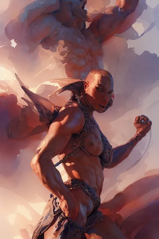 Image similar to watercolor, epic, bejita, style, hyper detailed, radiant, digital art, ue, artstation, natural lighting, studio quality, smooth render, artgerm, boris vallejo, craig mullins, mat drawing paper