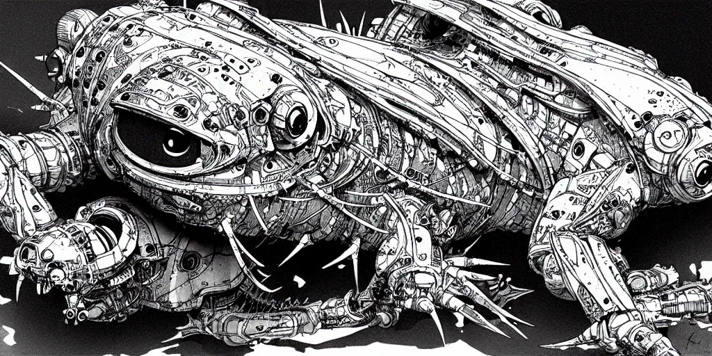 Image similar to a cyborg axolotl. ultrafine hyperdetailed illustration by kim jung gi