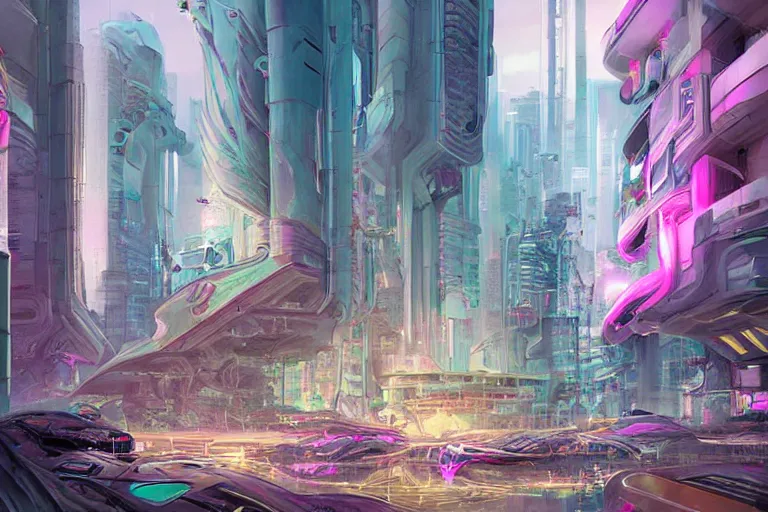 Prompt: futuristic cyberpunk city with Singaporean lush garden with royal white and pink and white and luxurious gold colors, advanced civilization, high-end onsen, Antelope canyon, rocks formed by water erosion, walls made of beautiful smooth sandstone light beams that shine, polish narrow slots of walls into a striated swirling finish, digital painting, concept art, smooth, sharp focus, from Star Trek 2021, illustration, by WLOP and Ruan Jia and Mandy Jurgens and William-Adolphe Bouguereau, Artgerm