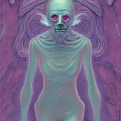 Image similar to Saggy Grandma Ghost | in the style of Wayne Barlowe