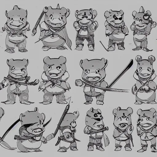 Image similar to anthropomorphic beaver Character design, original design by Akira Toriyama, samurai, tough mood, 8k, Akira Toriyama, highly detailed