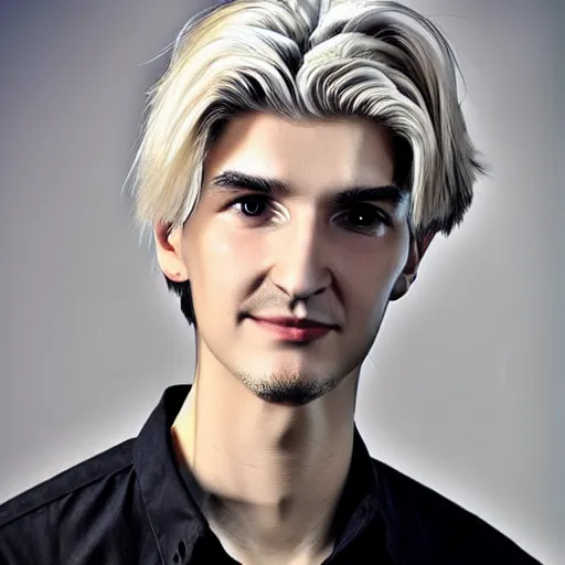 Image similar to really handsome gigachad xqc, portrait photograph : : realistic : : 1 dslr : : 1 - - quality 2