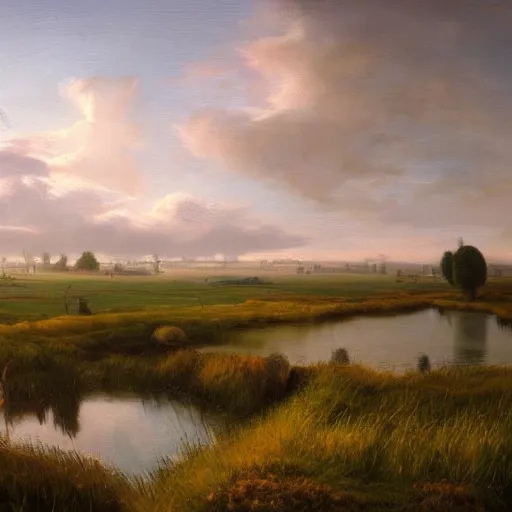 Image similar to Dutch landscape, photorealistic, 8K, detailed, clogs