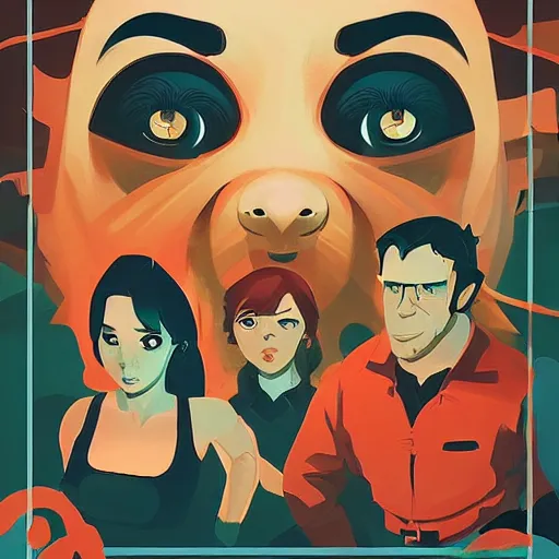 Image similar to face icon stylized minimalist the poseidon adventure 1 9 7 2, loftis, cory behance hd by jesper ejsing, by rhads, makoto shinkai and lois van baarle, ilya kuvshinov, rossdraws global illumination