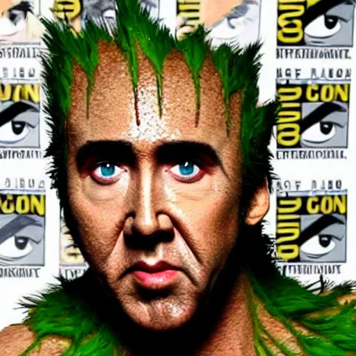 Image similar to nicolas cage is groot