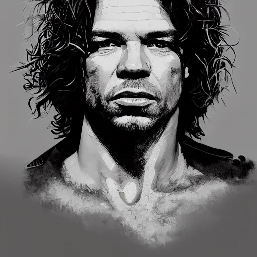 Prompt: a portrait of michael hutchence as a wizard, upper half portrait, urban motifs, intricate, elegant, highly detailed, digital painting, trending on artstation, concept art, smooth sharp focus, illustration, art by artgerm and greg rutkowski