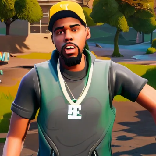 Prompt: J Cole in Fortnite very detailed, full body shot 8K quality super realistic