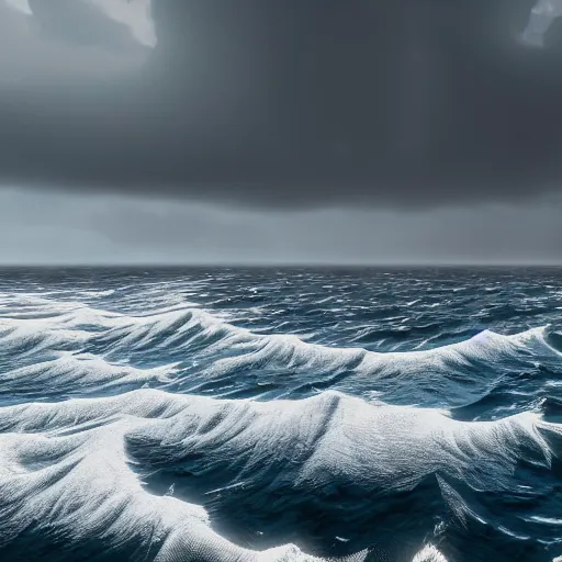 Prompt: a small boat in the middle of a storm at the sea, high detail, 4k, unreal engine